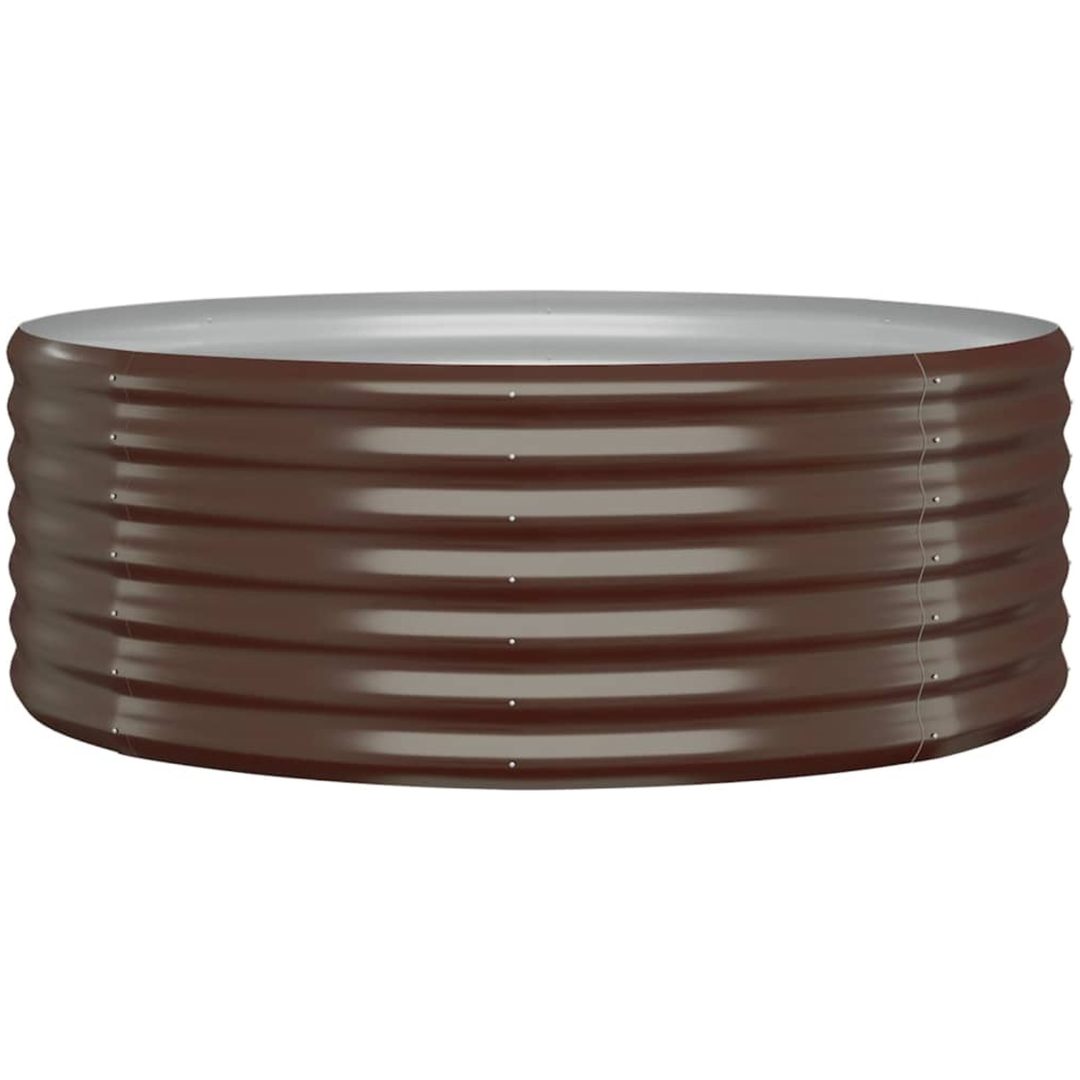 Odlingslåda pulverlackerat stål brun vidaXL 100 x 100 x 36 cm – bild 2