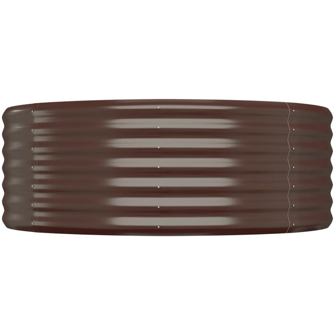 Odlingslåda pulverlackerat stål brun vidaXL 100 x 100 x 36 cm – bild 3