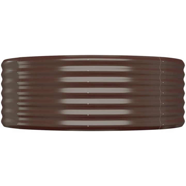 Odlingslåda pulverlackerat stål brun vidaXL 100 x 100 x 36 cm – bild 3