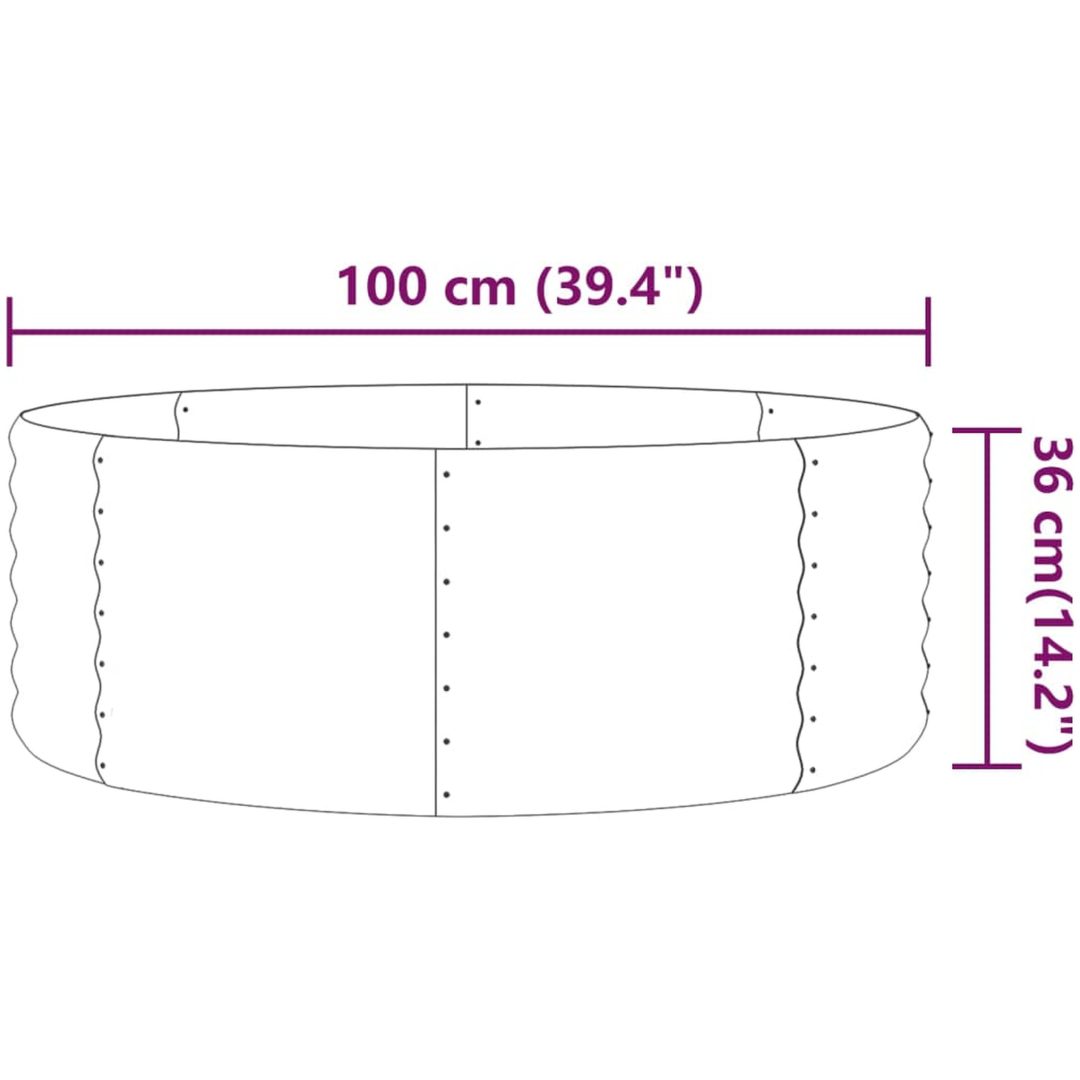 Odlingslåda pulverlackerat stål brun vidaXL 100 x 100 x 36 cm – bild 4