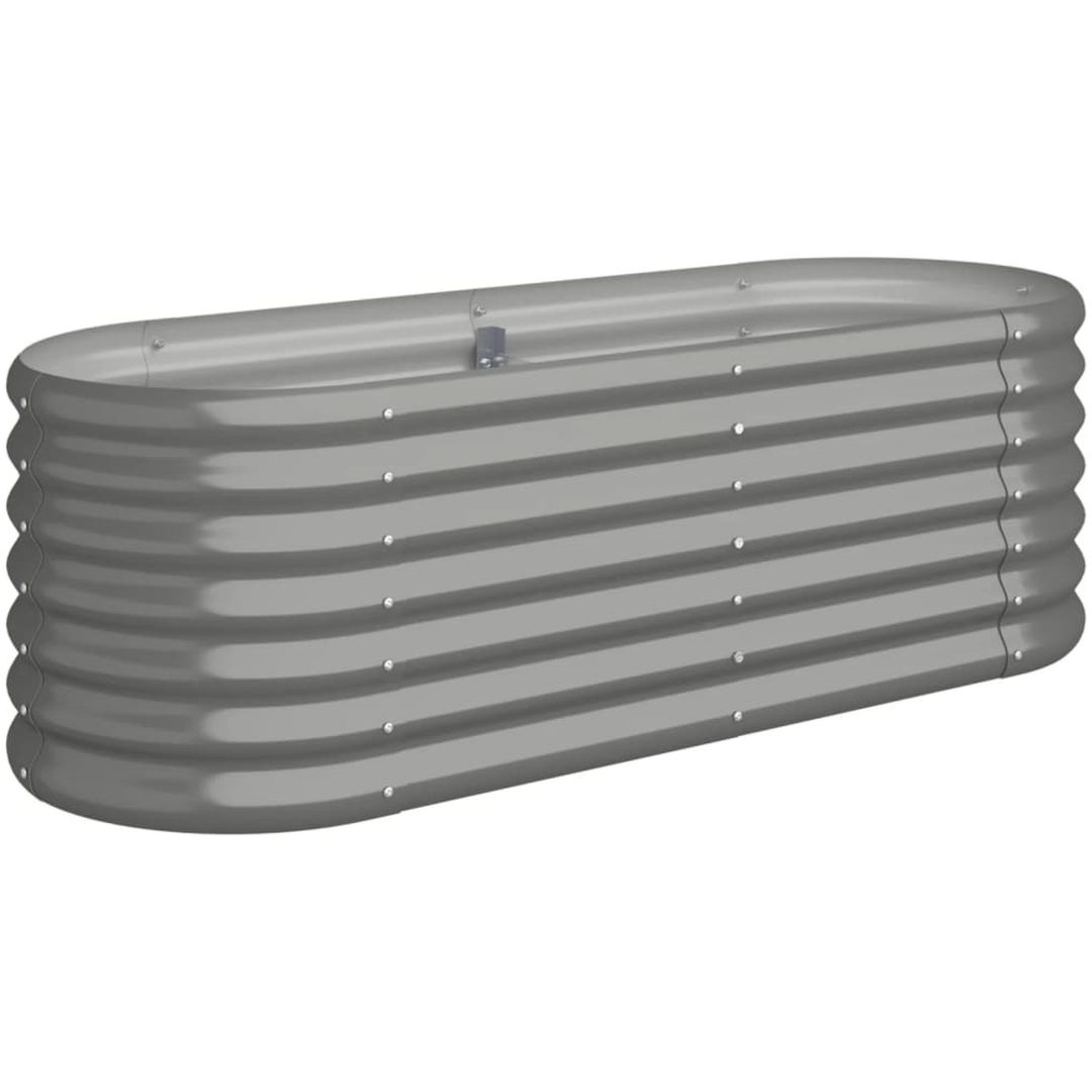 Odlingslåda pulverlackerat stål grå vidaXL 114 x 40 x 36 cm – bild 2