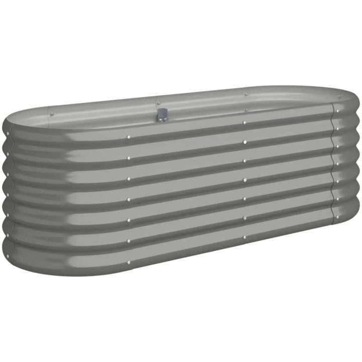 Odlingslåda pulverlackerat stål grå vidaXL 114 x 40 x 36 cm – bild 2