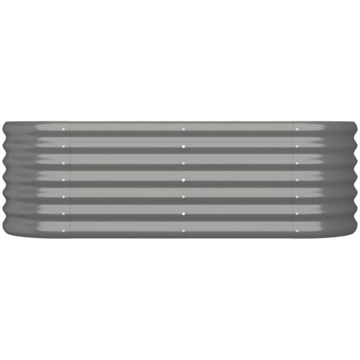 Odlingslåda pulverlackerat stål grå vidaXL 114 x 40 x 36 cm – bild 3