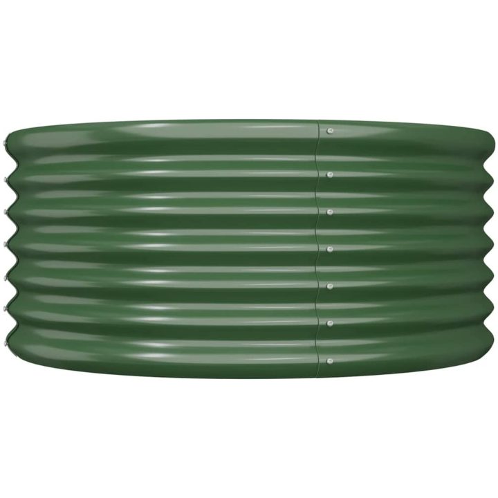 Odlingslåda pulverlackerat stål grön vidaXL 80 x 80 x 36 cm – bild 3