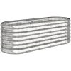 Odlingslåda pulverlackerat stål silver vidaXL 114 x 40 x 36 cm – miniatyr 2