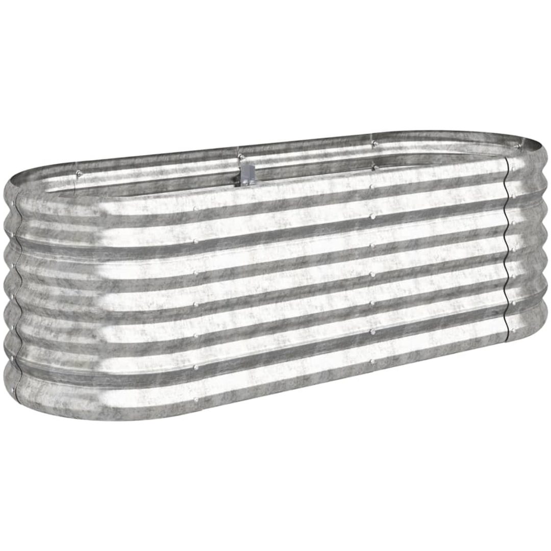 Odlingslåda pulverlackerat stål silver vidaXL 114 x 40 x 36 cm – bild 2