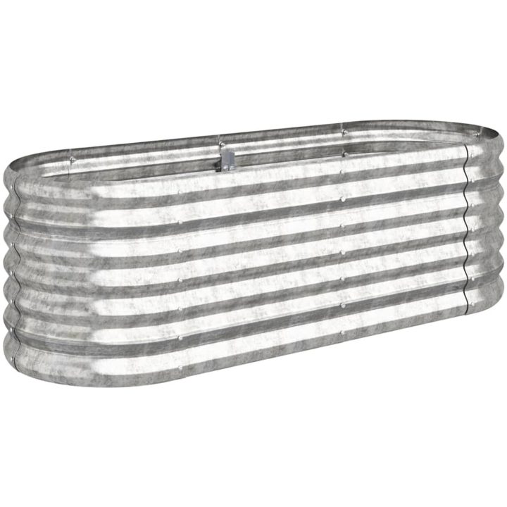 Odlingslåda pulverlackerat stål silver vidaXL 114 x 40 x 36 cm – bild 2