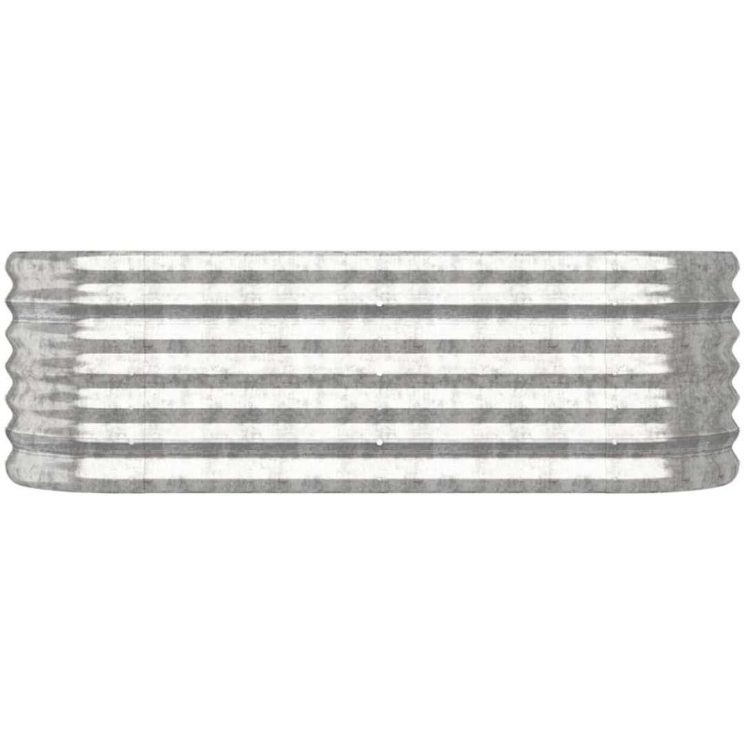 Odlingslåda pulverlackerat stål silver vidaXL 114 x 40 x 36 cm – bild 3