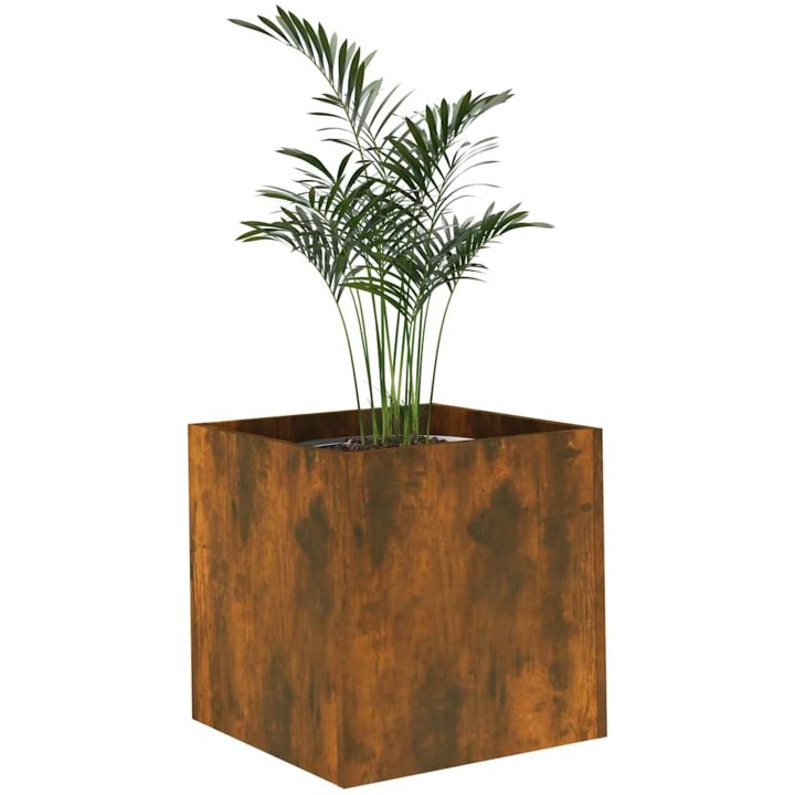 Odlingslåda rökfärgad ek 40x40x40 cm konstruerat trä vidaXL – bild 4