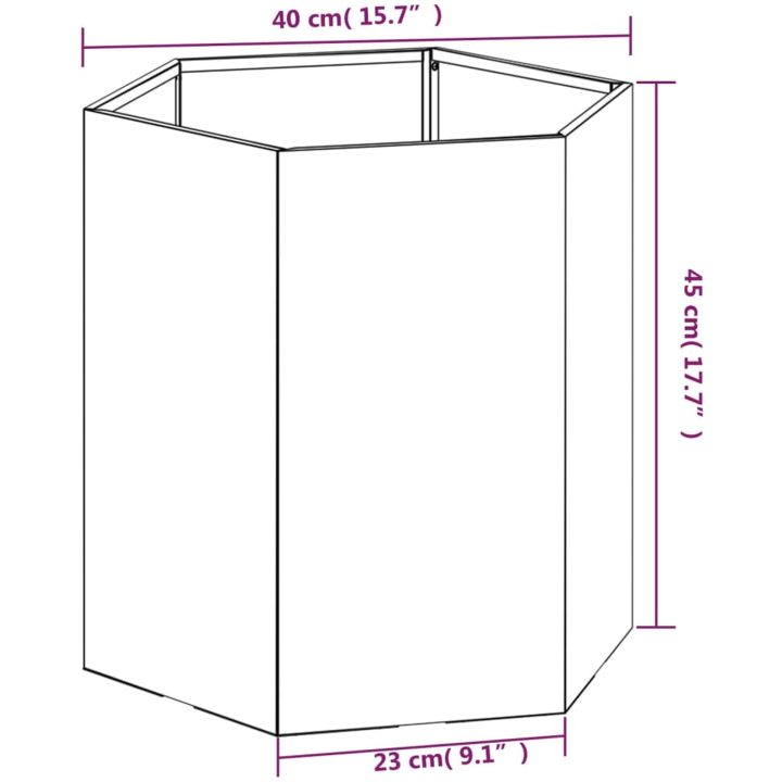 Odlingslåda rostfärgad rosttrögt stål vidaXL 40 x 40 x 45 cm – bild 10