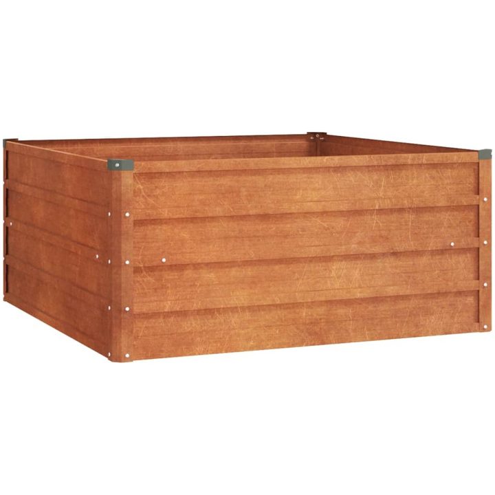 Odlingslåda rostig rosttrögt stål vidaXL 100 x 100 x 45 cm – bild 2