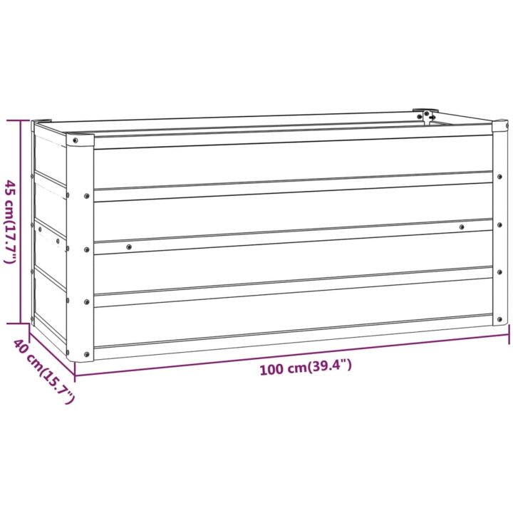 Odlingslåda rostig rosttrögt stål vidaXL 100 x 40 x 45 cm – bild 8