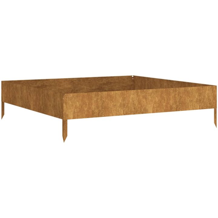 Odlingslåda rosttrögt stål vidaXL 100 x 100 x 26 cm – bild 2