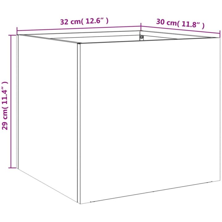 Odlingslåda silver galvaniserat stål vidaXL 32 x 30 x 29 cm – bild 11
