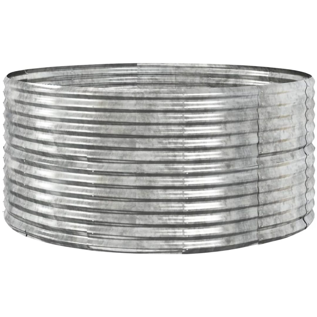 Odlingslåda silver pulverlackerat stål vidaXL 140 x 140 x 68 cm – bild 2