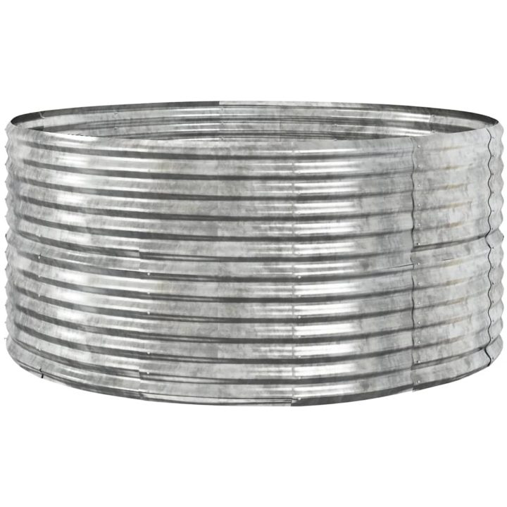 Odlingslåda silver pulverlackerat stål vidaXL 140 x 140 x 68 cm – bild 2