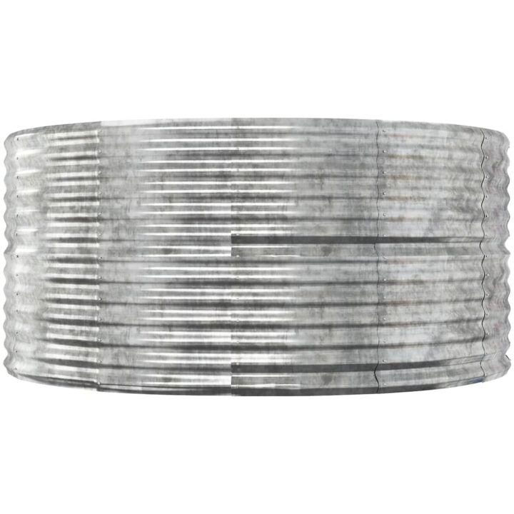Odlingslåda silver pulverlackerat stål vidaXL 140 x 140 x 68 cm – bild 3