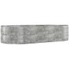 Odlingslåda silver pulverlackerat stål vidaXL 291 x 140 x 68 cm – miniatyr 2