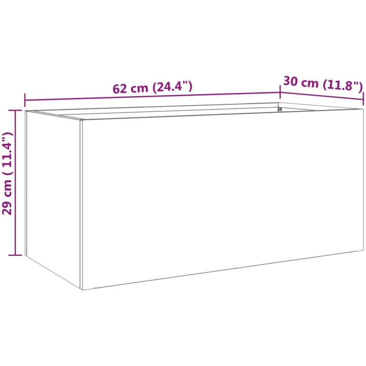 Odlingslåda silver rostfritt stål vidaXL 62 x 30 x 29 cm – bild 11