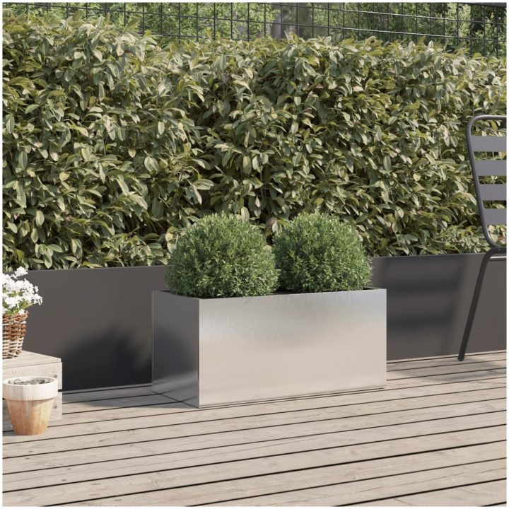 Odlingslåda silver rostfritt stål vidaXL 62 x 30 x 29 cm – bild 3