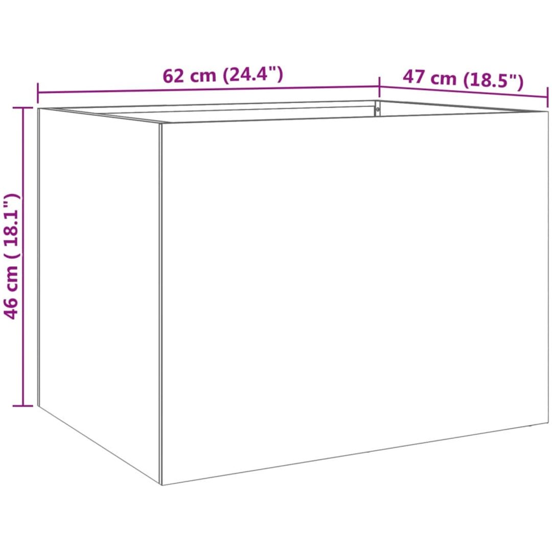 Odlingslåda silver rostfritt stål vidaXL 62 x 47 x 46 cm – bild 11