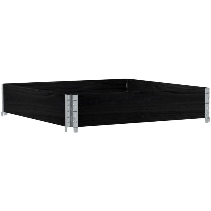 Odlingslåda svart 100x100 cm massiv furu vidaXL 100 x 100 x 21.5 cm – bild 2