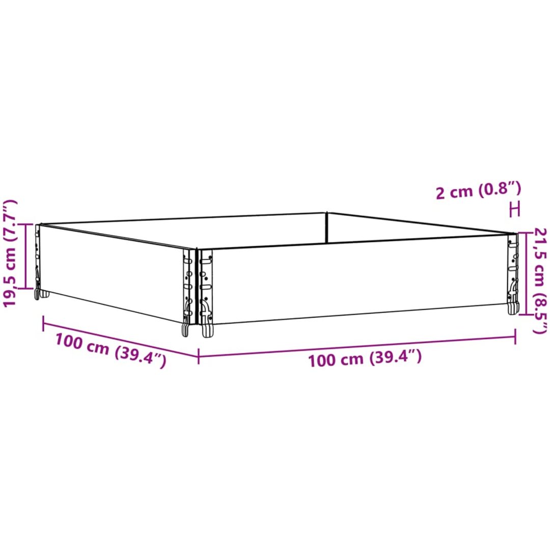 Odlingslåda svart 100x100 cm massiv furu vidaXL 100 x 100 x 21.5 cm – bild 8