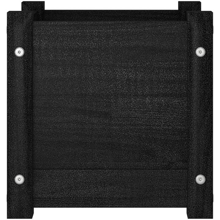 Odlingslåda svart 31x31x31 cm massiv furu vidaXL – bild 4