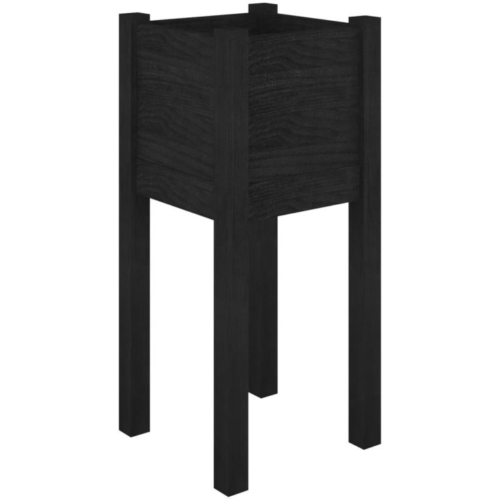 Odlingslåda svart 31x31x70 cm massiv furu vidaXL – bild 2