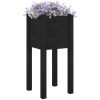 Odlingslåda svart 31x31x70 cm massiv furu vidaXL – miniatyr 3