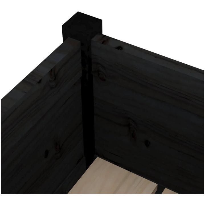Odlingslåda svart 31x31x70 cm massiv furu vidaXL – bild 5