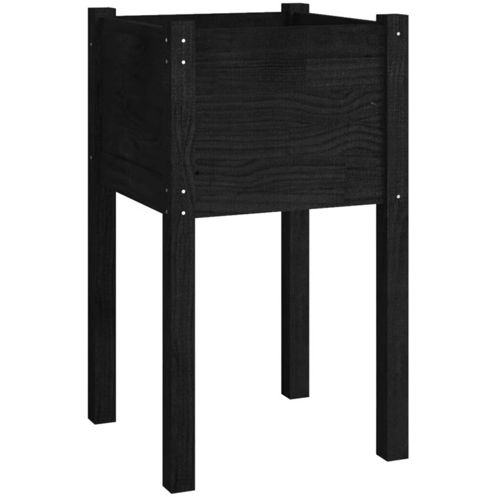 Odlingslåda svart 40x40x70 cm massiv furu vidaXL – bild 2