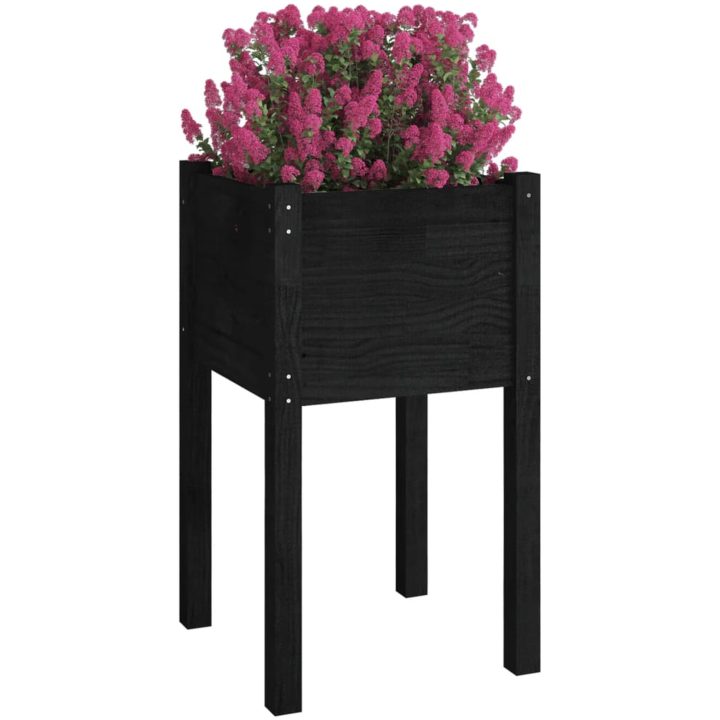 Odlingslåda svart 40x40x70 cm massiv furu vidaXL – bild 3
