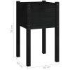 Odlingslåda svart 40x40x70 cm massiv furu vidaXL – miniatyr 7