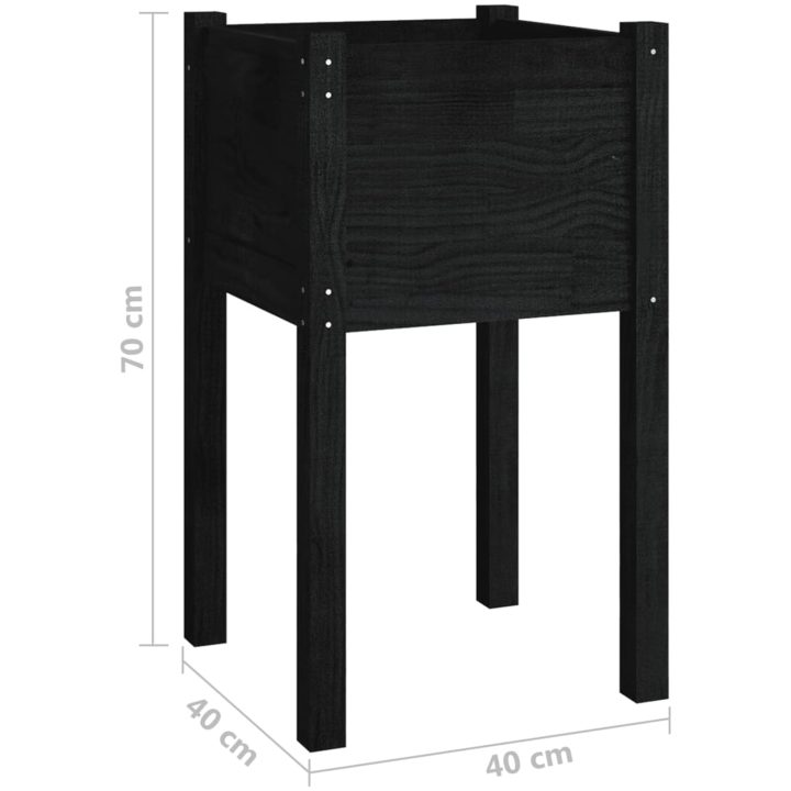 Odlingslåda svart 40x40x70 cm massiv furu vidaXL – bild 7