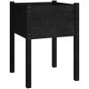 Odlingslåda svart 50x50x70 cm massiv furu vidaXL – miniatyr 2