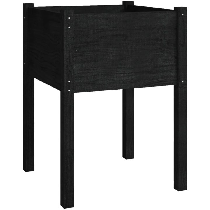 Odlingslåda svart 50x50x70 cm massiv furu vidaXL – bild 2