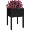 Odlingslåda svart 50x50x70 cm massiv furu vidaXL – miniatyr 3