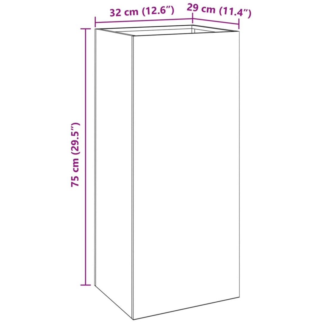 Odlingslåda svart kallvalsat stål vidaXL 32 x 29 x 75 cm – bild 11
