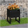 Odlingslåda svart massiv furu vidaXL 40 x 40 x 52.5 cm – miniatyr 1