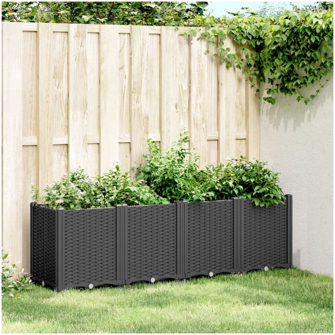Odlingslåda svart PP vidaXL 160 x 40 x 53 cm