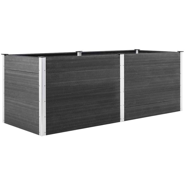 Odlingslåda upphöjd 150x100x91 cm WPC grå vidaXL 250 x 100 x 91 cm – bild 3