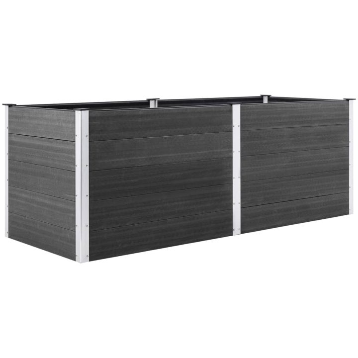 Odlingslåda upphöjd 150x50x91 cm WPC grå vidaXL 250 x 50 x 91 cm – bild 3