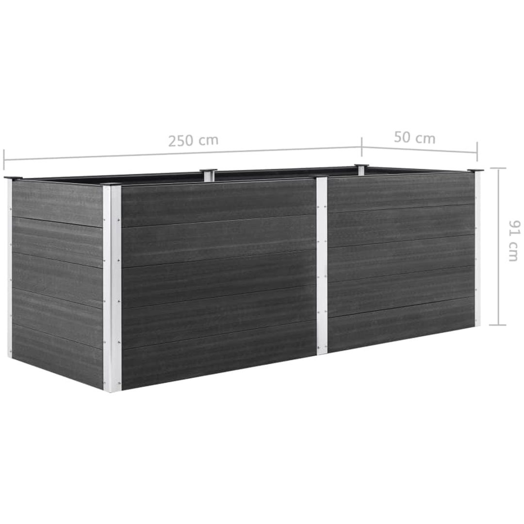 Odlingslåda upphöjd 150x50x91 cm WPC grå vidaXL 250 x 50 x 91 cm – bild 7