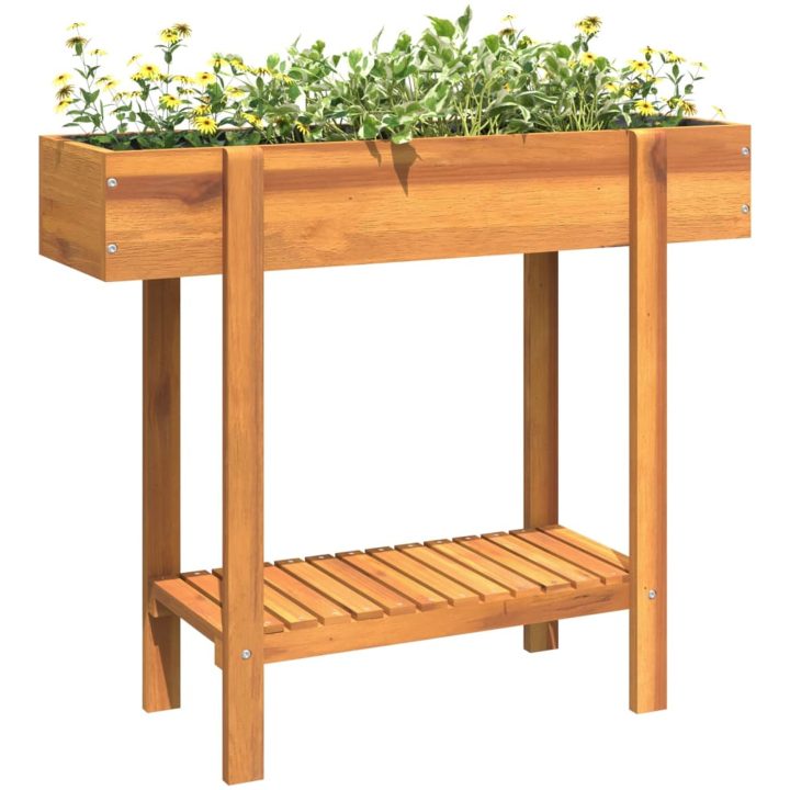 Odlingslåda upphöjd 90x30x75 cm massivt akaciaträ vidaXL – bild 4