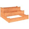Odlingslåda upphöjd brun 120x120x56 cm massivt granträ vidaXL – miniatyr 2