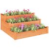 Odlingslåda upphöjd brun 120x120x56 cm massivt granträ vidaXL – miniatyr 3