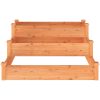 Odlingslåda upphöjd brun 120x120x56 cm massivt granträ vidaXL – miniatyr 4