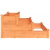 Odlingslåda upphöjd brun 120x120x56 cm massivt granträ vidaXL – miniatyr 5