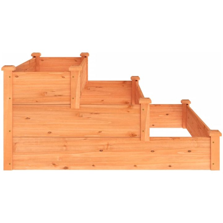 Odlingslåda upphöjd brun 120x120x56 cm massivt granträ vidaXL – bild 5